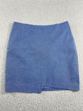 Blue Asymmetric Mini Skirt - mercy medium